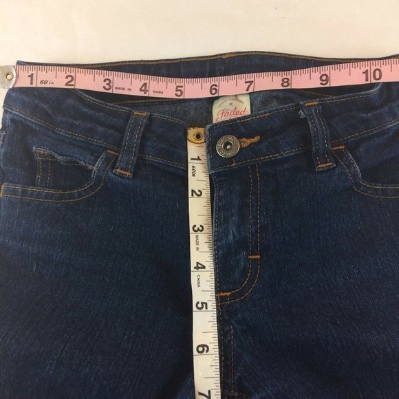 Faded Glory Jeans Size 8 Girls  Straight Leg Dark Wash Elastic Waistline Kids - Picture 10 of 12